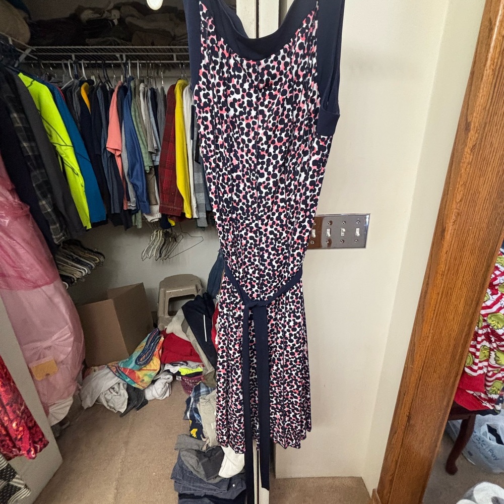 CJ Banks Chic Leopard Print Dress with Navy Accents